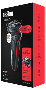 Braun Series 5 51-R1000s Partakone Wet & Dry, punainen