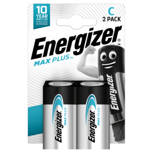 Energizer Max Plus C/LR14-batterier, 2-pakning