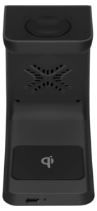 Deltaco 3-i-1 trådlös laddare, Qi-certifierad, 15 W