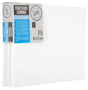 Sang bomullslerret på kileramme, 3-pack