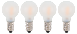 E10 LED-pærer til adventsstake, 10-55 V, runde, 4-pakning