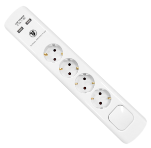 4-veis grenuttak med USB-lader