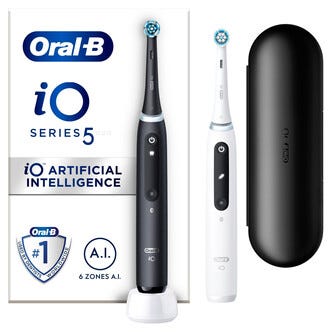 Oral-B iO 5 DUO eltandborste 5 borstlägen, 2-pack