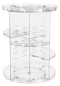 Roterande sminkförvaring för burkar, flaskor och borstar