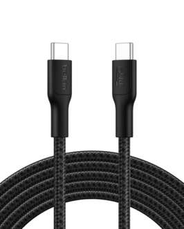 Belkin BoostCharge Pro Braided flettet USB-C-kabel 240W, svart