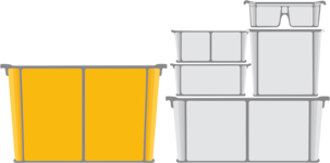 Säilytyslaatikko Modul, savunvärinen