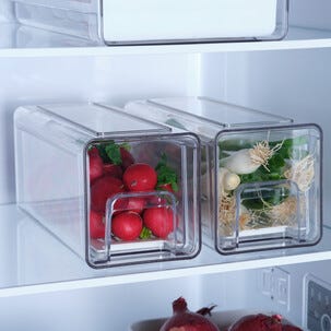 Pinottava säilytyslaatikko jääkaappiin, läpinäkyvä