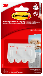 Command självhäftande minikrokar 17066, 3-pack