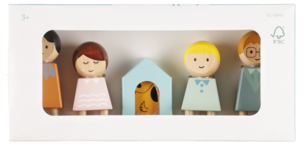 Dukker i tre til dukkehus