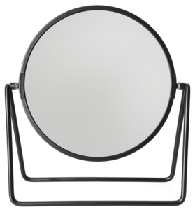 Pyöreä meikkipeili, suurentava, musta