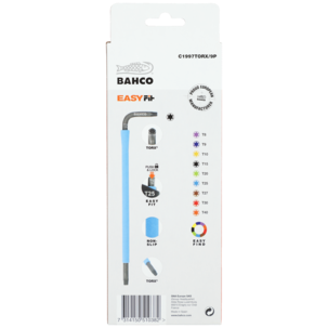 Bahco nøkkelsett Torx T8–T41, lange med fargekode, 9 deler
