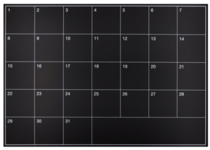 Selvheftende tavle, månedsinndeling