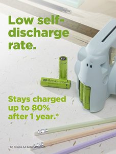 Laddningsbara batterier AA / HR6 2600 mAh, GP ReCyko, 4-pack