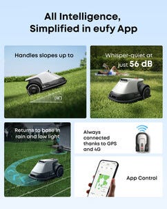 Eufy E15 robotgressklipper uten begrensningskabel, 800 m2