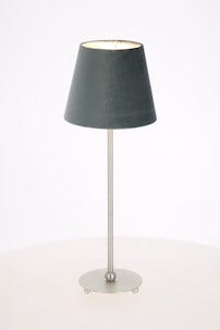 Northlight, bordlampe Ball med petrolfarget fløyelsskjerm 