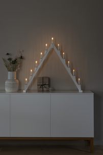 Konstsmide adventslysestake sammenleggbar hvit, 82 cm