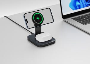 Trådlös magnetisk Qi2 laddare iPhone och AirPods, svart