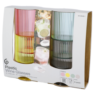Vinglas i plast 23 cl stapelbara, 4-pack