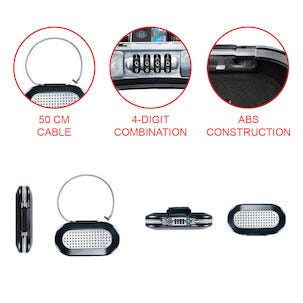 Masterlock portabel säkerhetsbox med kodlås och vajer