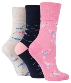 SockShop Gentle Grip damstrumpor, 37-42, 3-pack