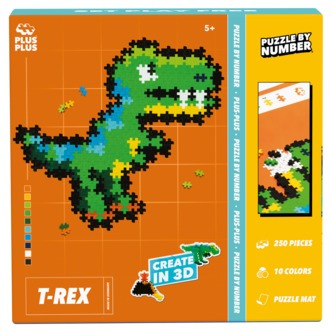 Plus Plus Puzzle By Number T-Rex 250 bitar, från 5 år