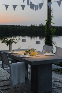 Oppladbar bordlampe Positano USB Konstsmide, utendørs