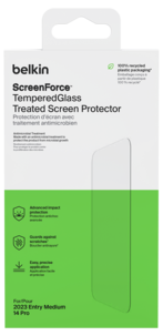 Belkin TemperedGlass iPhone 15 / iPhone 14 Pro, skärmskydd