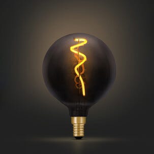 LED dekorpære E14 med sotet glass, svart, 80 mm