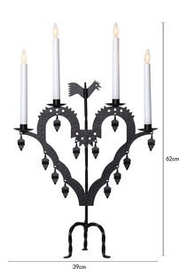 Adventsstake El-Tupp LED 4-armet, svart metall