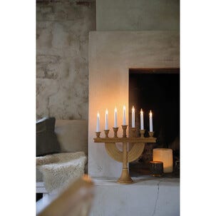 Markslöjd Torpa adventsljusstake trä 7 LED brunbets 53 cm