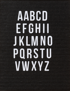 Isot kirjaimet kirjaintauluun