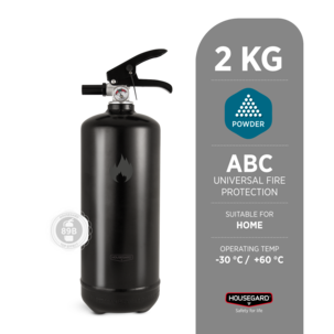 Houseguard liten brandsläckare 2 kg, svart / vit