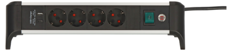 Brennenstuhl 4-vägs grenuttag USB-A och USB-C, 1,8 m