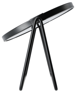 Rundt sminkespeil med forstørring, svart