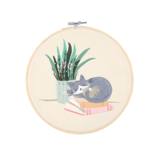 DIY-kit Broderi Sovande katt, nybörjare, från 12 år