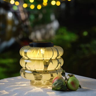 Northlight solcellelykt grønt glass 