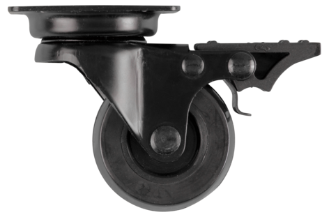 Möbelhjul med broms, svart