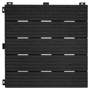 Trall balkong plast, grå golvplattor, 4-pack