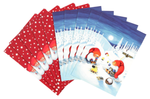 Julekort enkle, 10-pk