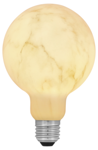 Globlampa LED E27 marmor, varmvit