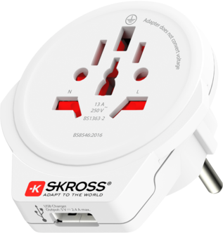 Reseadapter SKROSS World to Europe USB