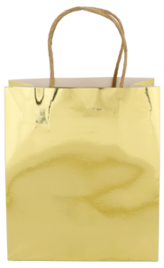 Presentpåse med handtag, guld, 3-pack