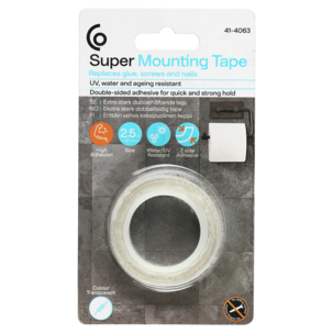 Extra stark dubbelhäftande tejp, transparent, 12 mm x 2,5 m