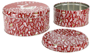 Plåtburk med lock jul, 2-pack