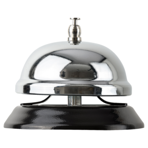 Receptionsklocka metall, 8,5 cm