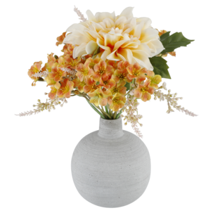 Liten rund vase 15 cm, grå