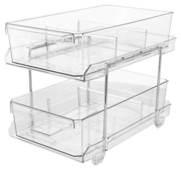 Liten oppbevaringshylle med 2 skuffer, 23 x 31,7 x 18,8 cm