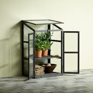 Växthus mot vägg svart, 60 x 40 x 100 cm