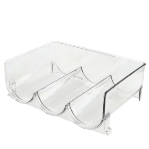 Flaskestativ til kjøleskap, plass til 3 flasker, transparent