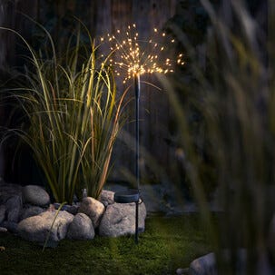 Fireworks trädgårdsdekoration solcell markspjut, 88 cm